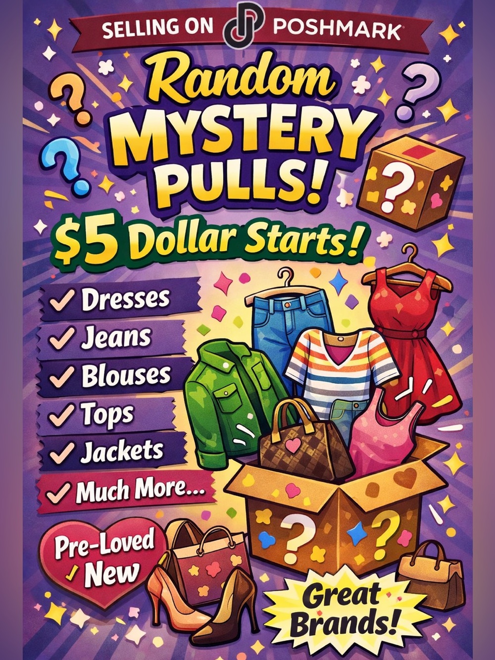 Live Show Random Mystery Pulls $5 Dollar Starts! Woman Clothing & Accessories